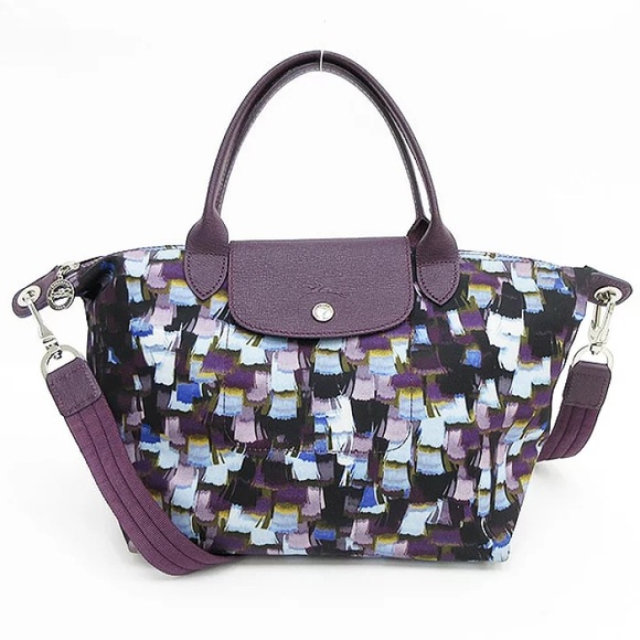 🔥🔥🔥Longchamp Le Pliage Vibration Purple Tote Satchel Crossbody Bag - Picture 1 of 16